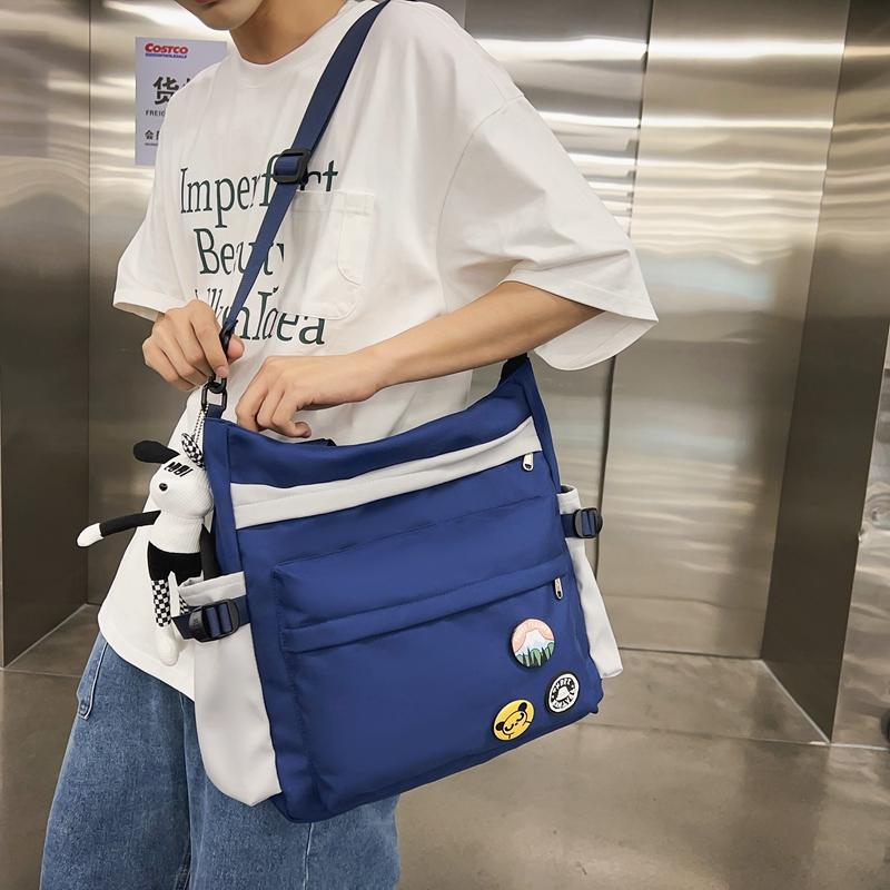 Men's Messenger Bag Large Capacity Student Crossbody Bag Women's Portable Commuter Shoulder Bag