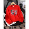 European Sizes  Kids' Casual Sweatshirt Printed Round Neck Pullover, Kids' Round Neck Sweatshirt with Fashion "67" Theme Feature Print for Kids
