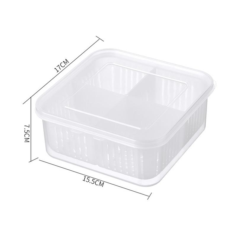 

Холодильник Ящик для хранения Двухслойная корзина для слива овощей и фруктов Свежая корзина Холодильник 4 решетки Контейнеры для хранения продуктов Слив Crisper