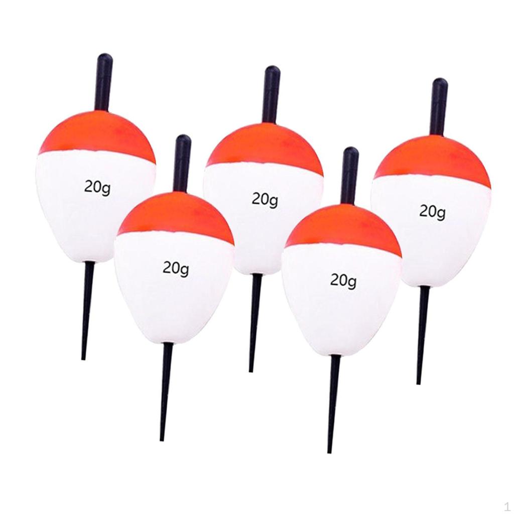5 Brightly Colored Oval Shaped EVA Foam Fishing Buoys, High Buoyancy for Trout, Catfish, Bass And