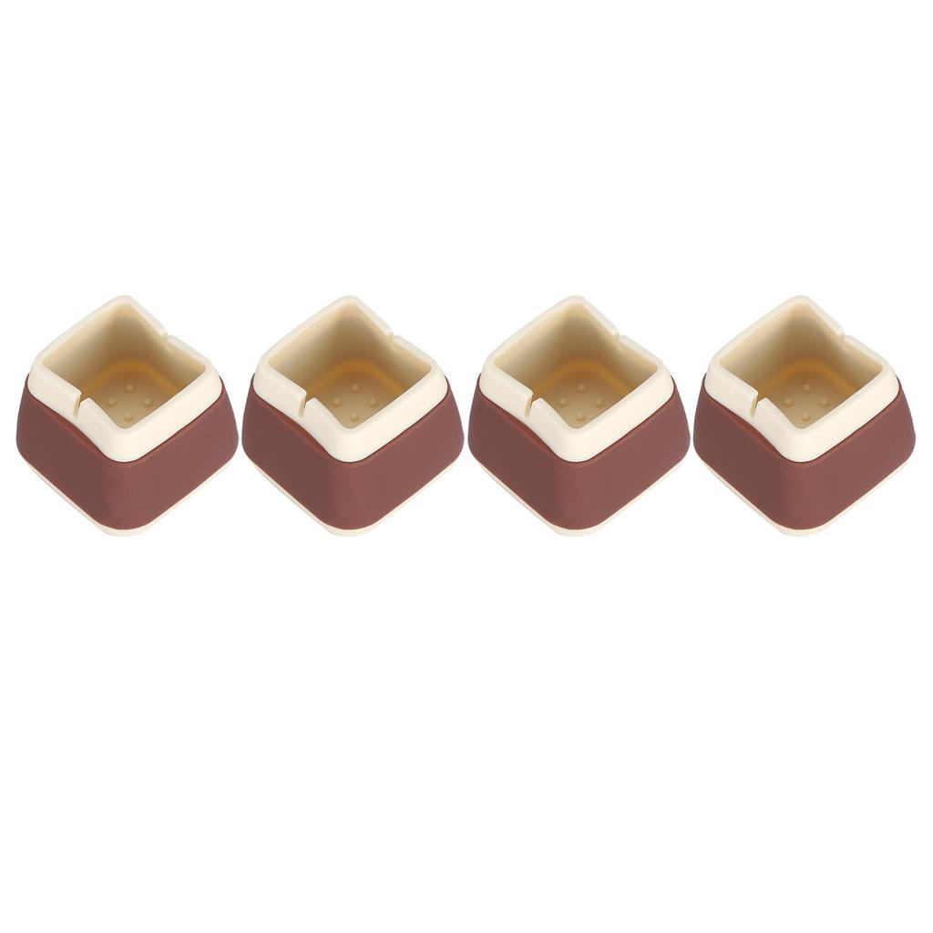 4Pcs Silicone Furniture Protectors 3.3x3.9x3.9cm NonSlip Chair Table Foot Covers Caps(Coffee )