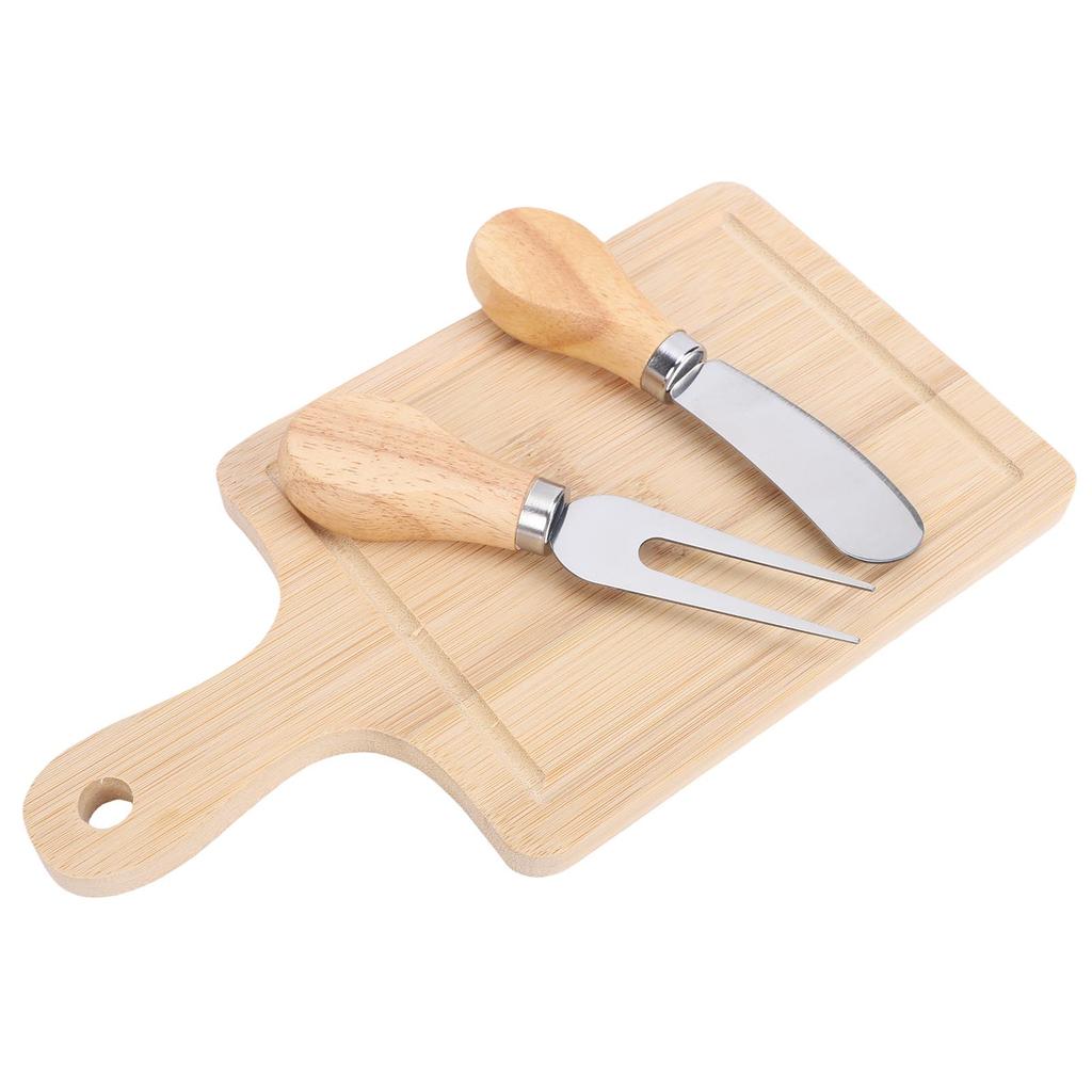 Cheese Board Set Exquisite Square Wood Charcuterie Board with 2 Tools for Party Baby Shower Wedding Present