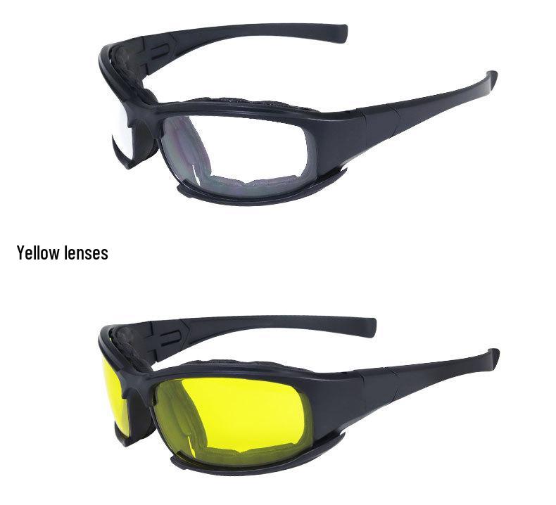 Polarized Tactical Sunglasses Set with Night Vision Goggles (7-Piece) for Shooting and CS Field Use