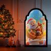 Christmas Hologram Mirror Light-up 3D Visual Effect Santa Claus Ornament USB Powered Holographic Xmas Tree Santa Decoration for Home Festive Decor