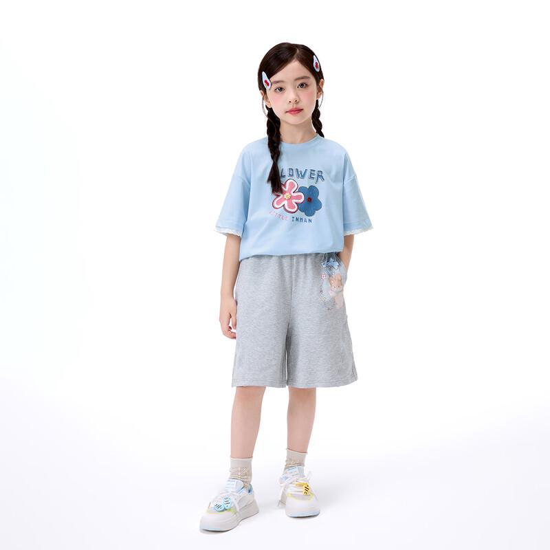 Xiaoyinman Girls' Cartoon Print Breathable Casual Stretch Shorts