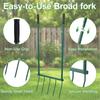 5-Tine Broad Fork Fork Heavy Duty Pitchfork with Dual Handles Garden Hand Tiller Digging for Planting Gardening Soil Aeration