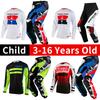 Set echipament motocross pentru copii Kituri Tricou Pantaloni Tineret copil verde Motocicletă negru 3 4 5 6 7 8 9 10 ani Costum off-road albastru portocaliu Enduro cross băiat fată