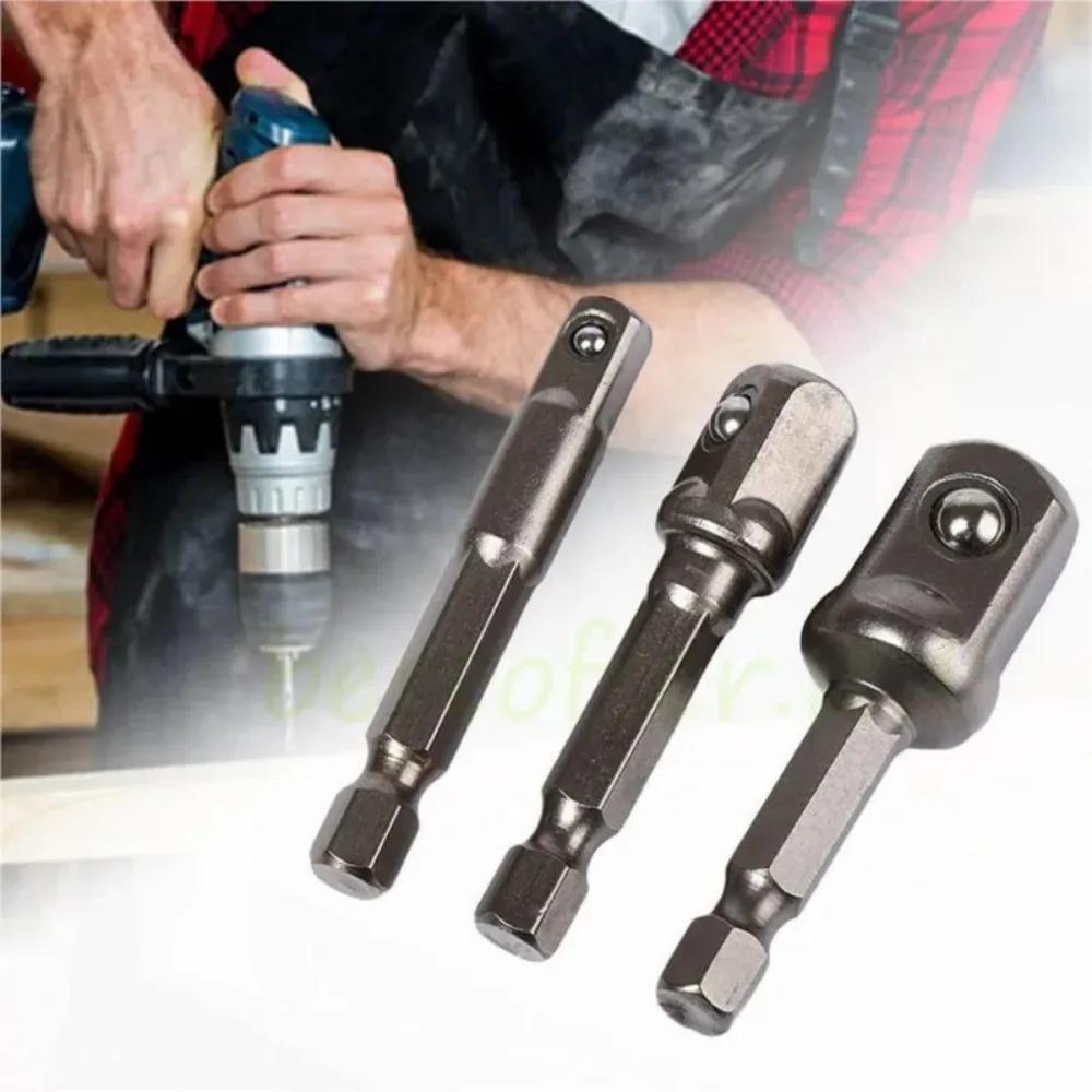 Chrome Vanadium Steel Socket Adapter Seth EX Shank To 1/4 "3/8" 1/2 "Extension Drill Bits Hex Bit Set Power Tools