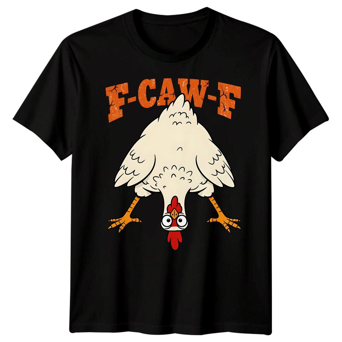 F-CAW-F Саркастическая футболка с мемом про курицу Смешная готическая футболка на Хэллоуин для взрослых#3 XL