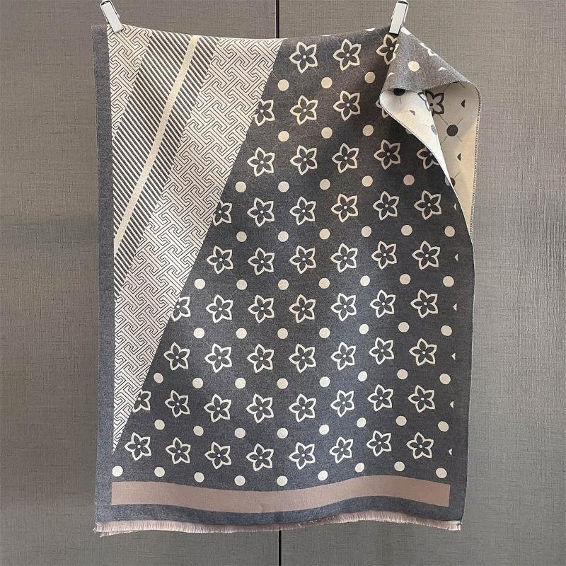 

Autumn and winter new letter splicing flower polka dot scarf women s fashion versatile warm high sense external decorative scarf 185*65cm