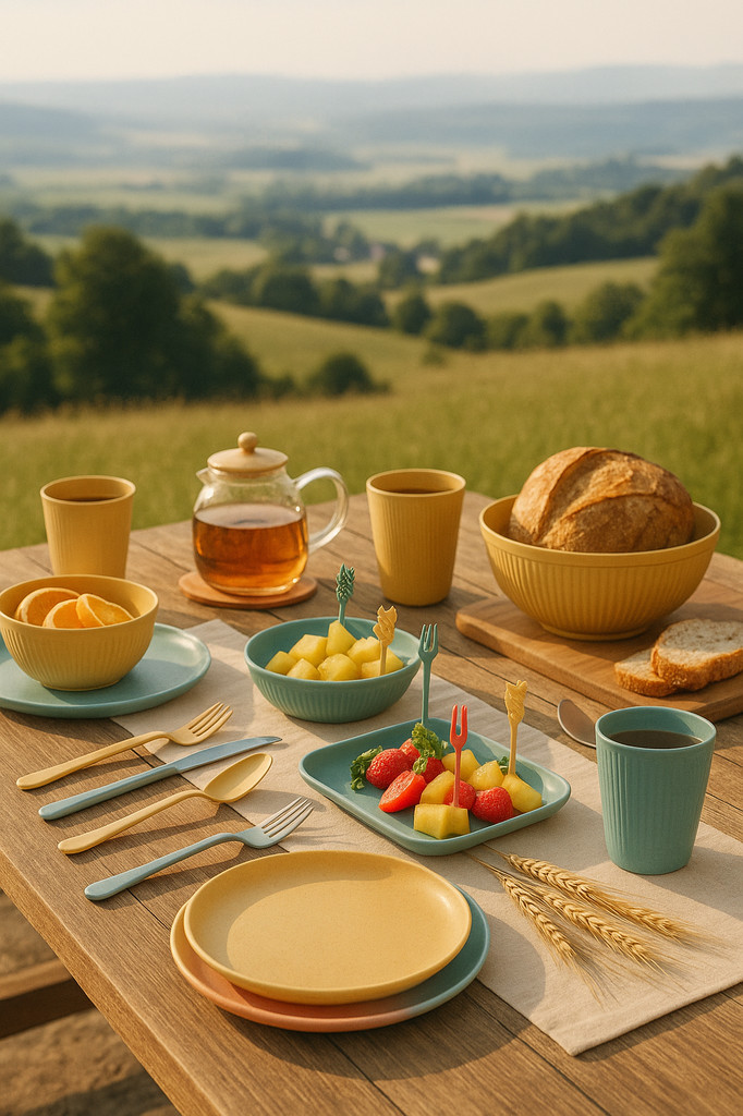 32pcs Plate Sets Wheat Straw Ramen Bowl Tableware Dishes Full Tableware Of Plates Dinner Dishes Set Camping Tableware Dishes Set