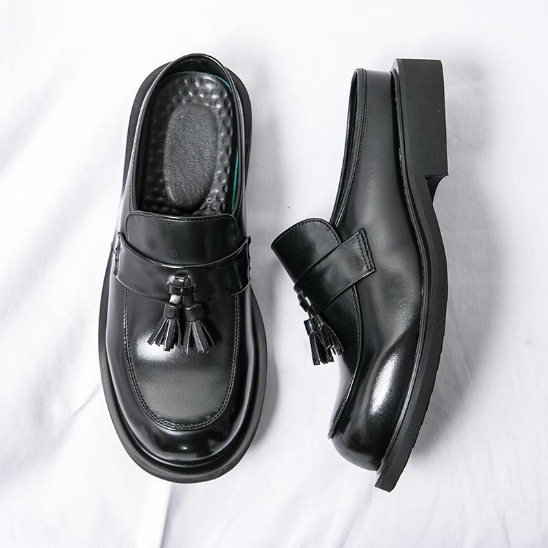 Большой размер носки кожаная обувь без каблука большая голова Pito Молодежные повседневные шлепанцы 38