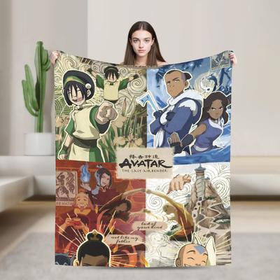 Airplane Travel Avatars The Last Airbender Throw Blanket Flannel Bedspread For Couch Chair Sofa Bed Aesthetic Sofa Bed Cover