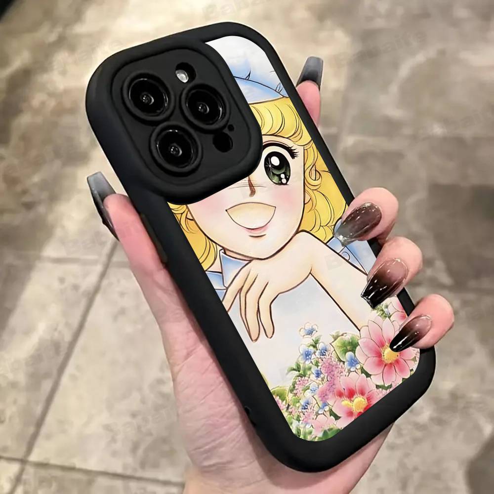 Manga Candy Für iPhone 17 Pro Max 16 15 14 13 12 11 Plus Schwarze Weiche Handyhülle