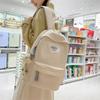 Women's Solid Color Large Capacity Backpack Student Schoolbag