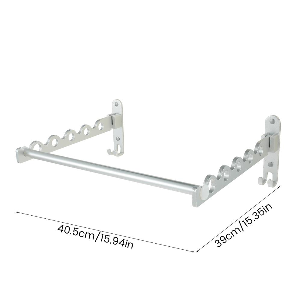 Suport de uscare pentru haine din oțel inoxidabil Suport de uscare retractabil pentru acordeon, montat pe perete, cu 7 tije de uscare pentru spălătorie/baie