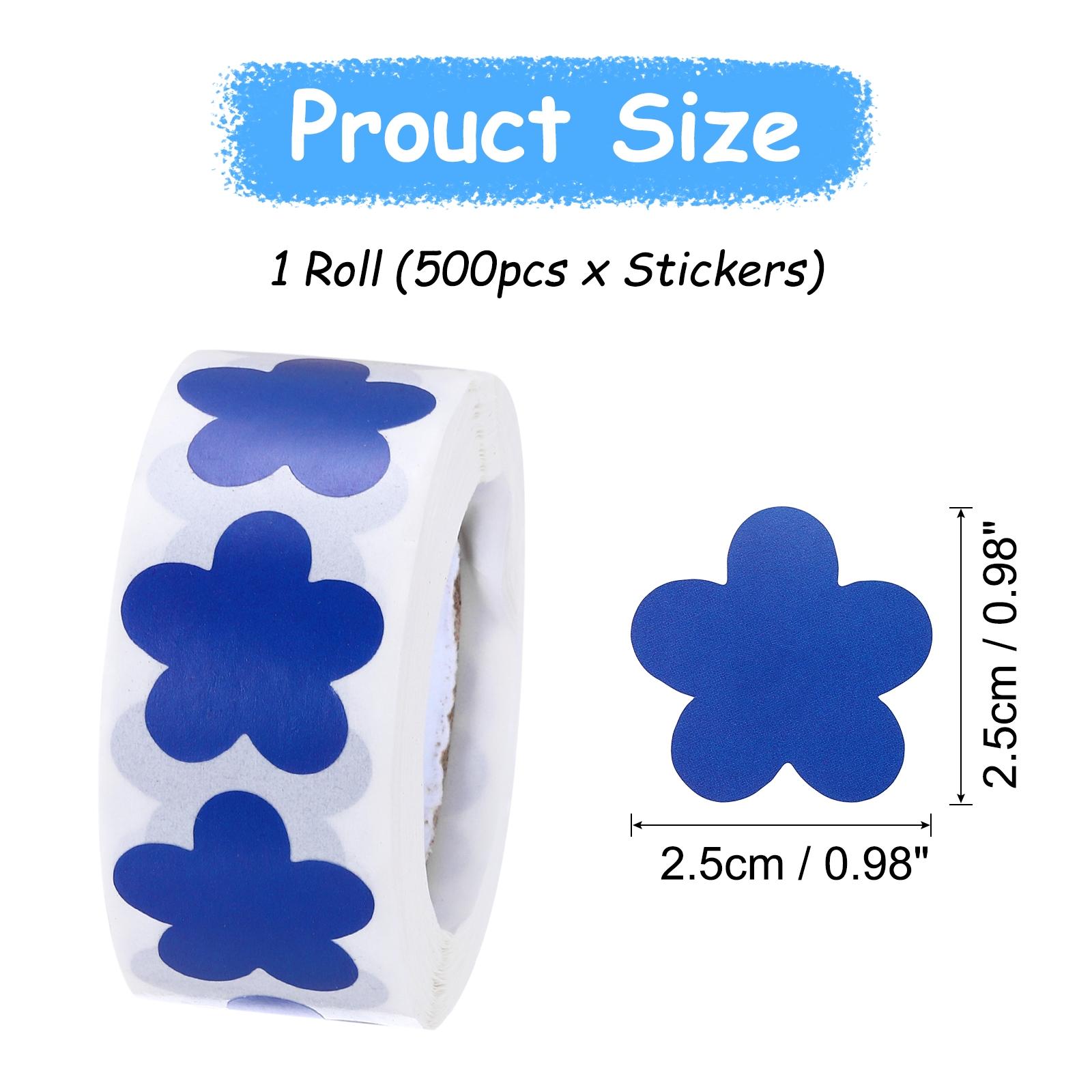 

500 Labels Daisy Stickers PVC 1 Inch Daisy Shaped Sticker Labels Self-Adhesive Cute Decals for Envelope Scrapbook Award Charts темно-синий