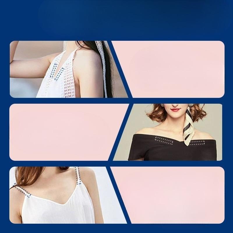 Antireflexní nálepky na límec, Neviditelné nálepky na oblečení, Odolné proti potu, Protiskluzové, Beze stopy, Hluboký výstřih, Páska na hrudník