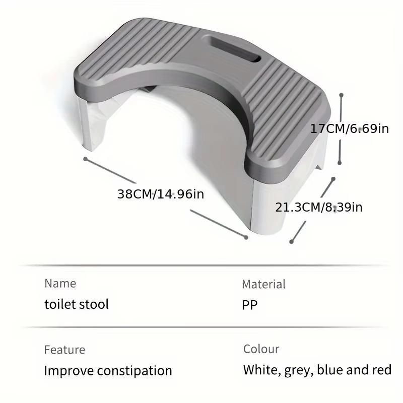 1Pc Toilet Stool For Bathroom, Comfort Toilet Stool For Adult Kids Pregnant Women, Squatting Aid Footstool, Anti Slip Thickening