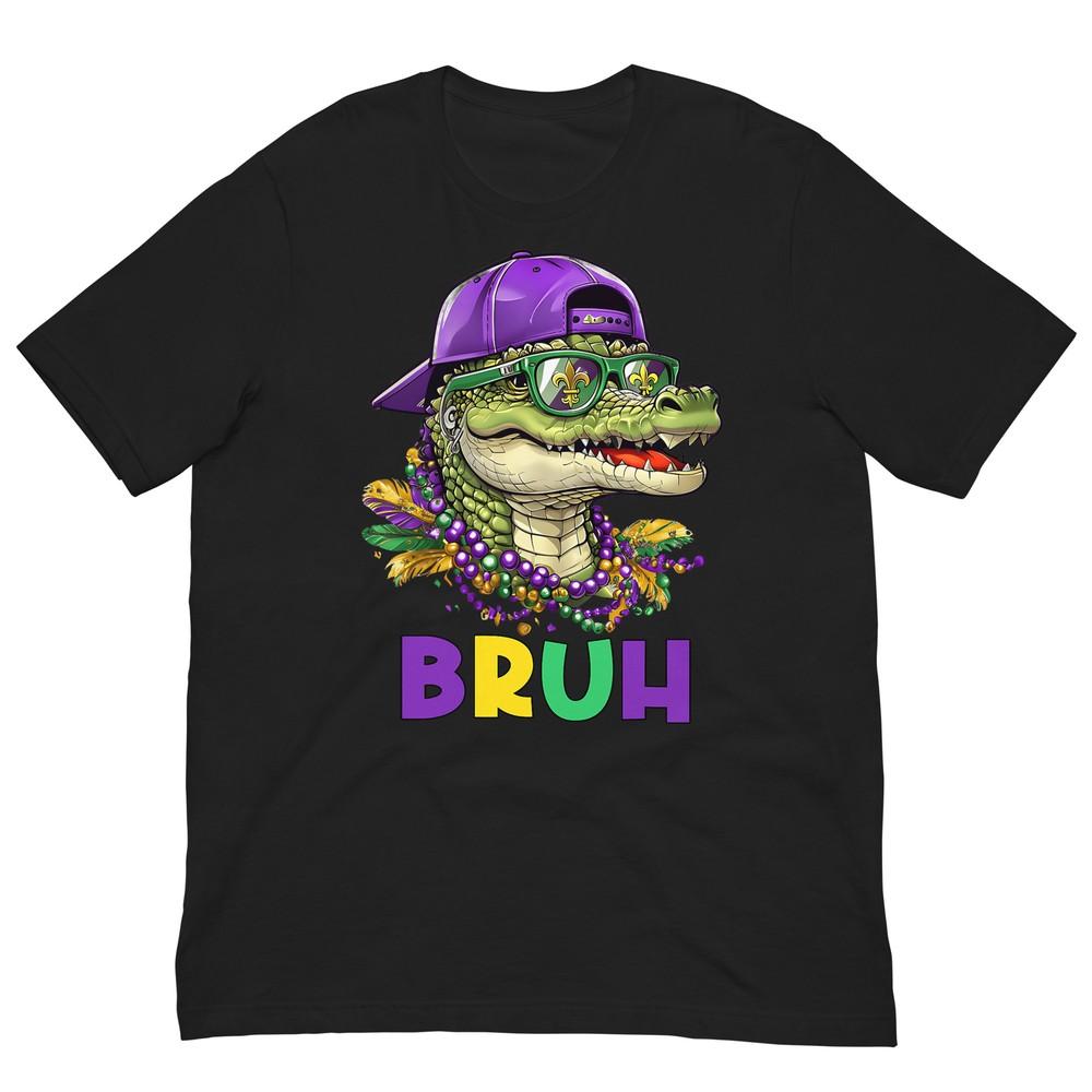 Mardigator Alligator Bruh Mardi Gras Costume Teens Boys Kids Tshirt