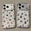 Cute Puppy Cartoon Kitten Glitter Shiny Stars Transparent Cover for Iphone 16 17Pro 13 14 15 17Promax Protector Shockproof Case