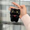 Plush  Keychain Yellow Eyed Black Pendant Feline Plush Pendant Compact Plush Keychain For Christmas Tree Handbag Airpods