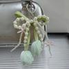 New Ribbon Pearl Tulip Ribbon Keychain Tulip DIY Mobile Phone Pendant Jewelry Style Pearl Bow Bag Accessories Mobile Phone Chain