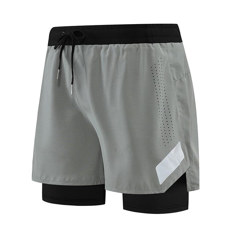 Men's Double-Layer Quick-Dry Running Shorts with Phone Pocket