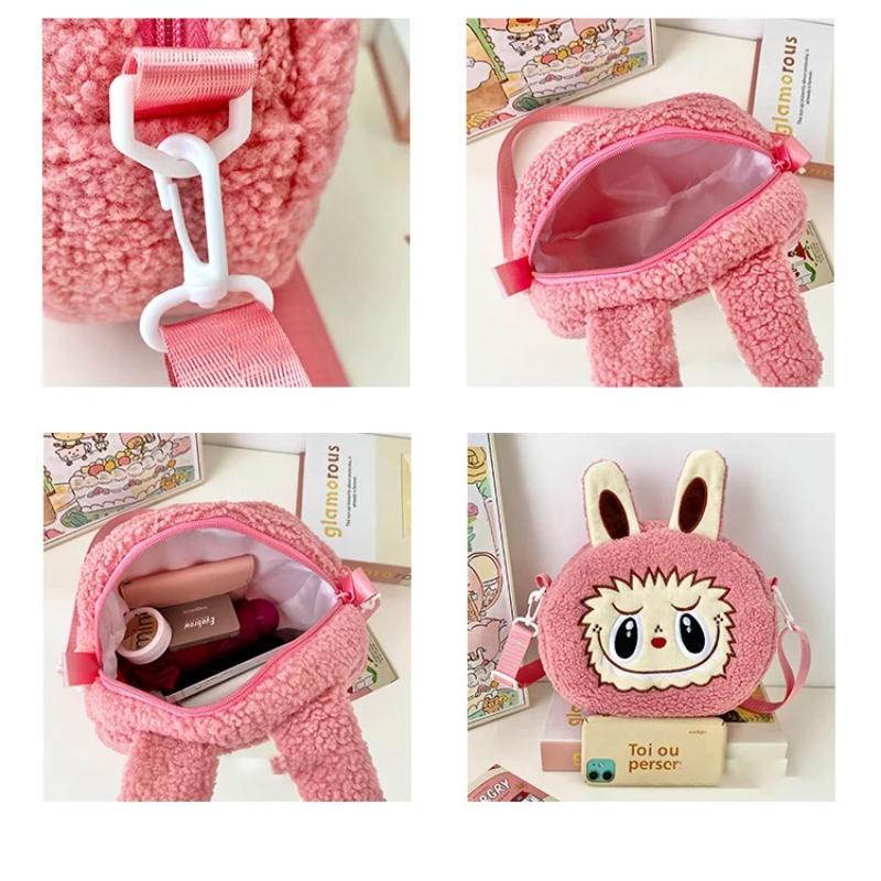 Cute Labubu Crossbody Bag Cartoon Backpack Doll Change Plush Bag Children'S Backpack Cartoon Bag Shoulder Bag Handbag Girl Gift
