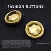 10Pcs Vintage Metal Buttons Round Gold High-End Exquisite Sweater Cardigan Top Woolen Suit Coat Buttons