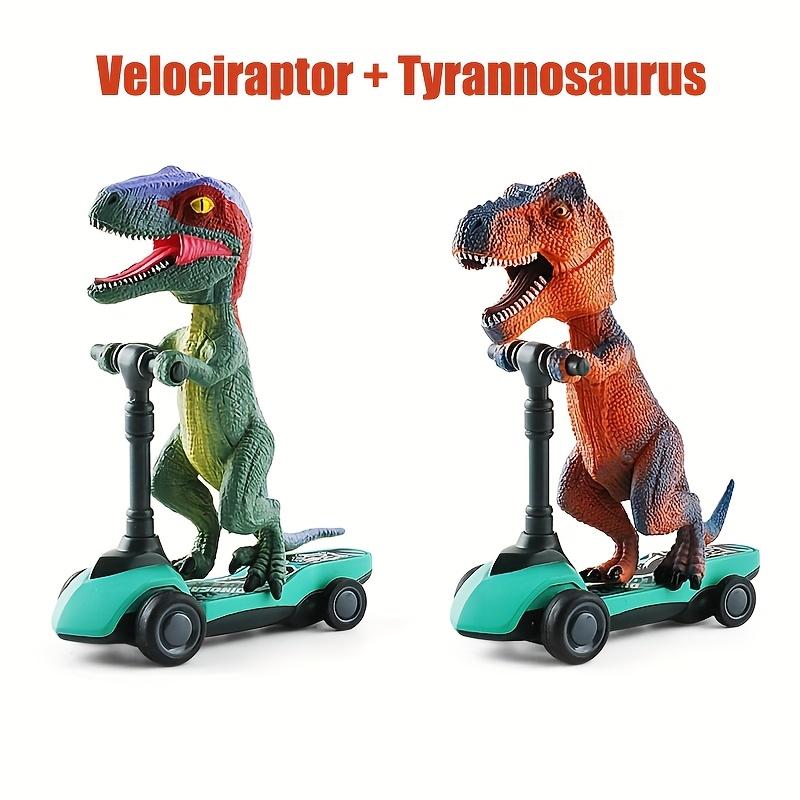 Trottinette à pédales dinosaure jouet mini voiture à rétrofriction vélo à impulsion au doigt jouet pour garçons 3 ans et plus coffret cadeau dinosaure pour enfants cadeau pour fête d'anniversaire d'enfants Noël
