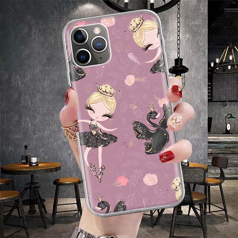 

Черный лебедь Благородный Мягкий чехол для телефона Для IPhone 11 17 Air 16E 16 Pro Max 15 + 14 Plus 13 Mini 12 Apple 7 SE 8 Fundas Coque 11 17 Air iPhone 13