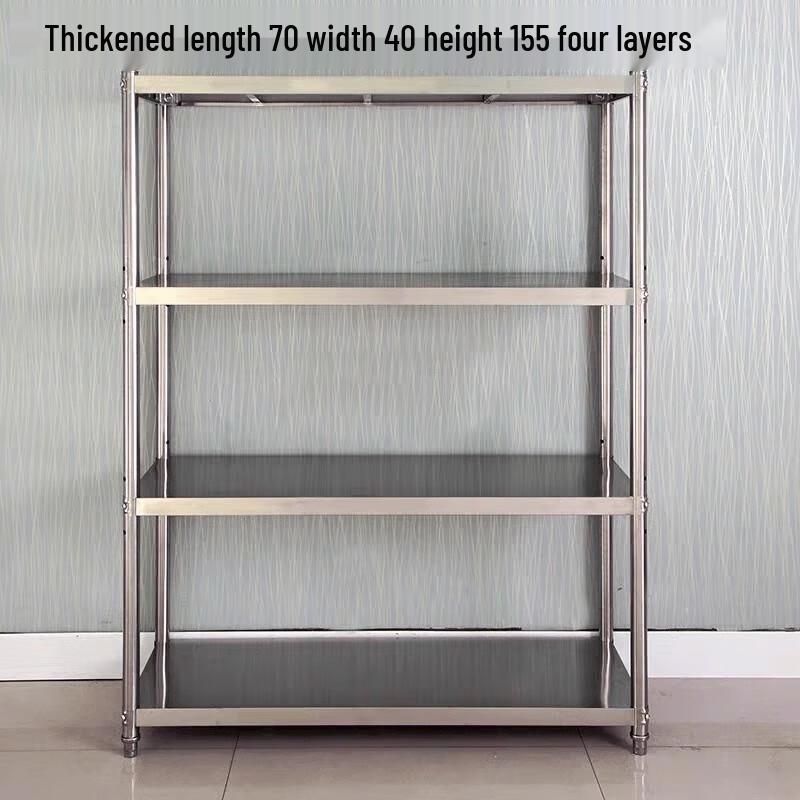

Industrial Stainless Steel 4-Tier Kitchen Storage Rack