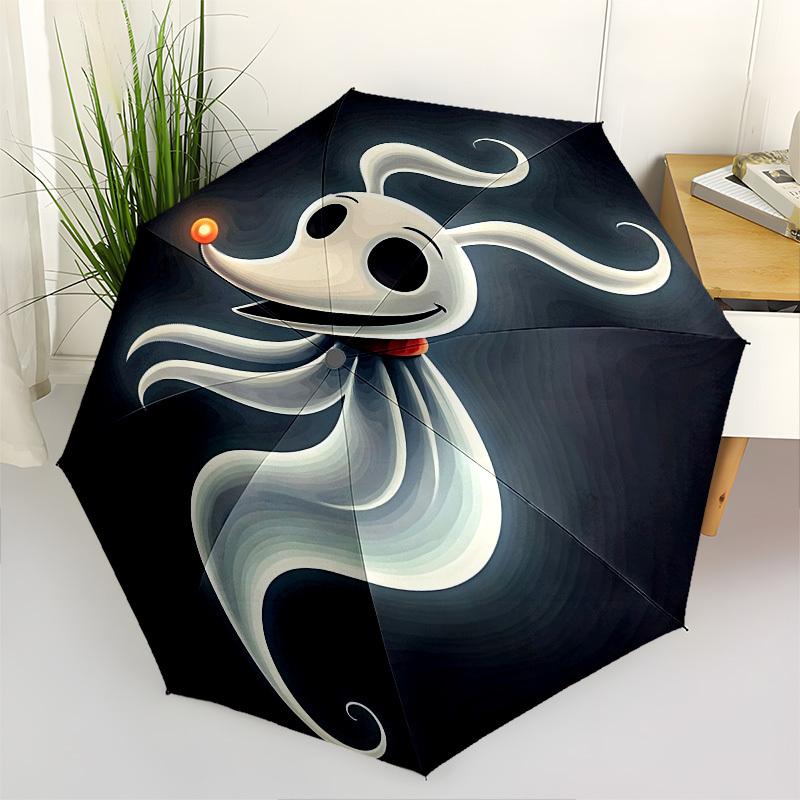 

Ghostly Spirit Themed Automatic Opening and Closing Umbrella, Brightly Colored 8-rib Portable Umbrella, Suitable for Men and Women, A Perfect Gift for