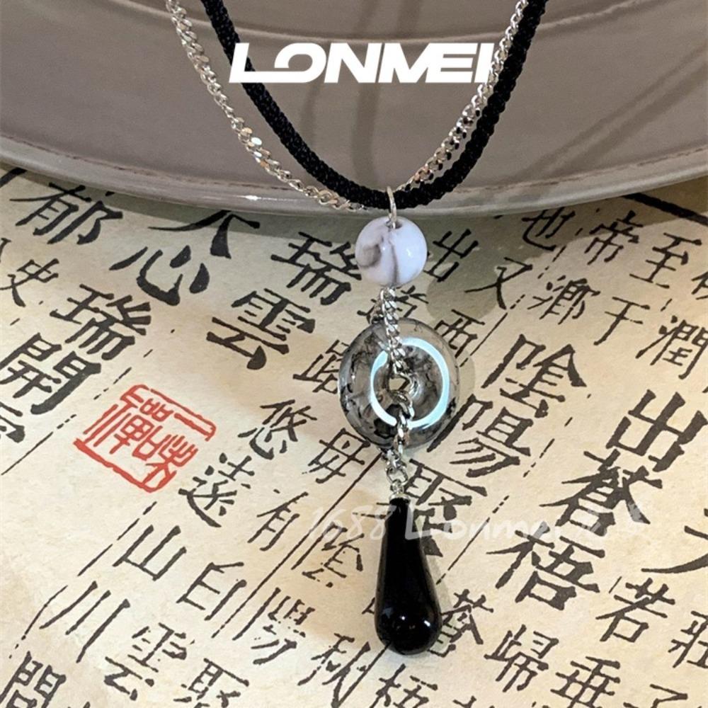 

Elegant Zen Chinese-Style Ping An Buckle Necklace for Women: High-End, Versatile, Ancient-Inspired Collarbone Jewelry Other