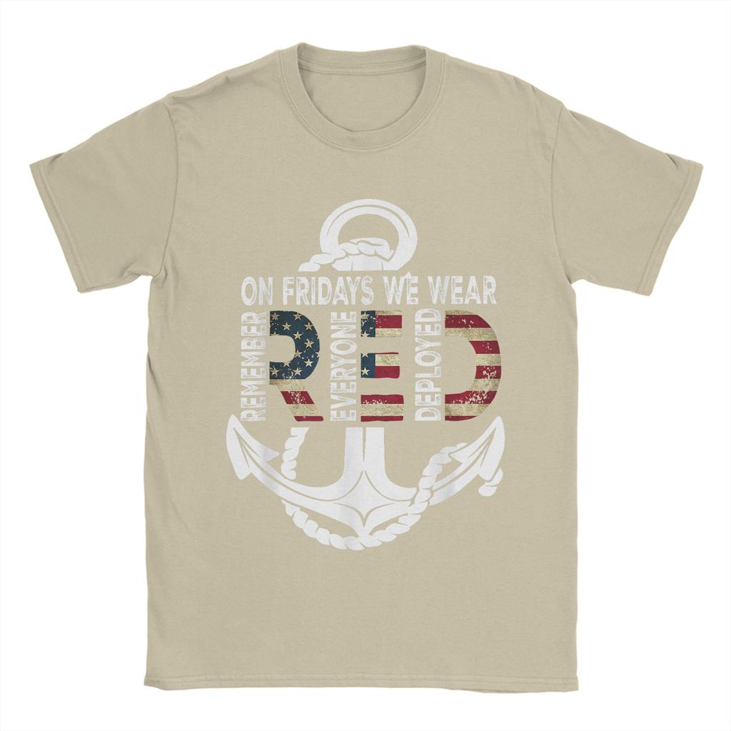 On Fridays We Wear Red Remember Everyone Deployed Navy T Shirt Summer T Shirts Unisex ONeck Plus Size Tees Short Sleeve