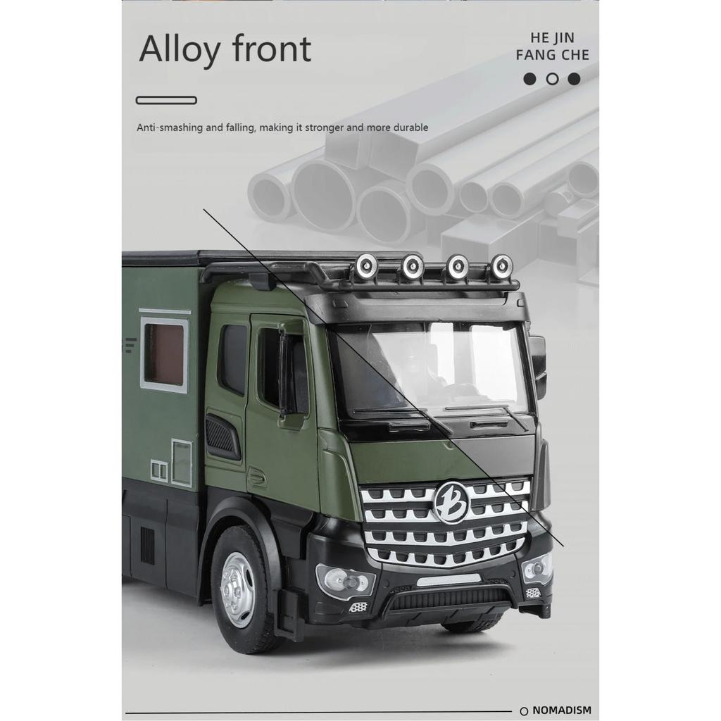 1/18 Benz Arocs Nomadism Navigator F Wohnmobil Legierung Druckguss Modellauto Heimdekoration & Computer-Schreibtisch-Schmuck Feiertagsgeschenk Spielzeug