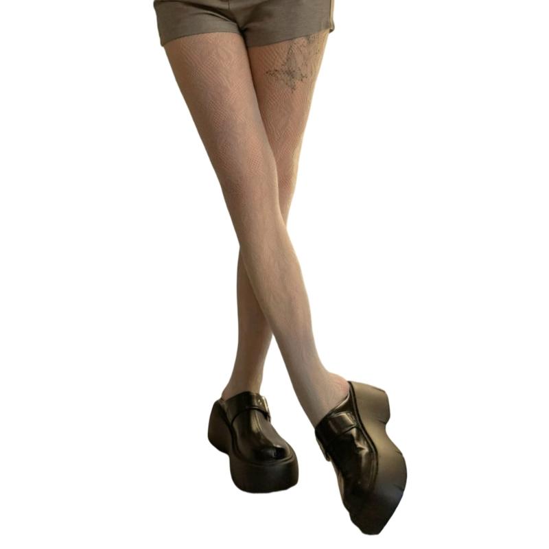Patterned Tights Fishnet Stockings High Waist Pantyhose Stockings Leggings Lace Tights for Women Girls Summer Leggings