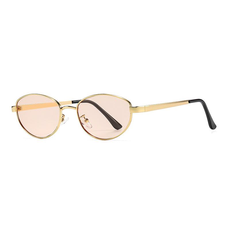 Polyhedron Cat Eye Sunglasses With Metal Frame Uv400 For Fashion Women