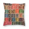 Vintage Stamp Queen Elizabeth Square Pillowcase Polyester Linen Velvet Printed Zip Decorative Sofa