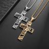 Religious Crucifix Pendant Necklace Adjustable Length Neckchain for Men and Women Stylish Faith Symbol Jewelry Accessory