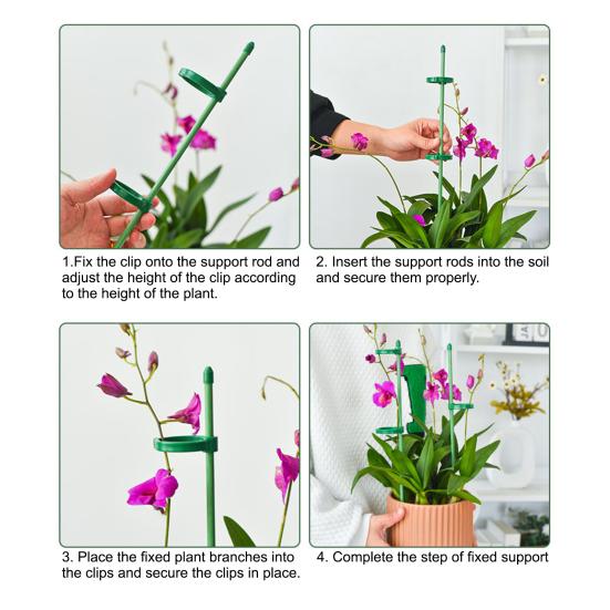 Extendable Plant Stakes Plant Support Stakes Set with Movable Clips Adjustable Monstera Support Stakes for Indoor Outdoor Plants Tomato Orchid