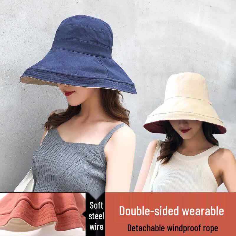 Tri-polar Reversible Color Block Sun Bucket Hat темно-синий