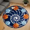 1pc Seashell Spiral Round Chair Mat Office Area Rug - Non-Slip, Floor Mat for Office, Bedroom, and Indoor Decor P127222