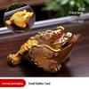 Handmade Golden Toad Tea Pet Ornament