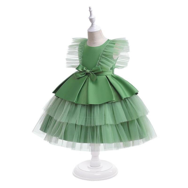 Girls Princess Tulle Dress Flower Girl Wedding Party Piano Performance 4-10Y