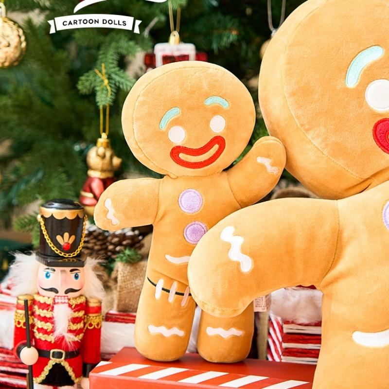 Gingerbread Man Plush Toys Biscuit Plushies Cookies Man Stuffed Doll Soft Sofa Cushion Dessert Pillow Christine Decor Xmas Gift