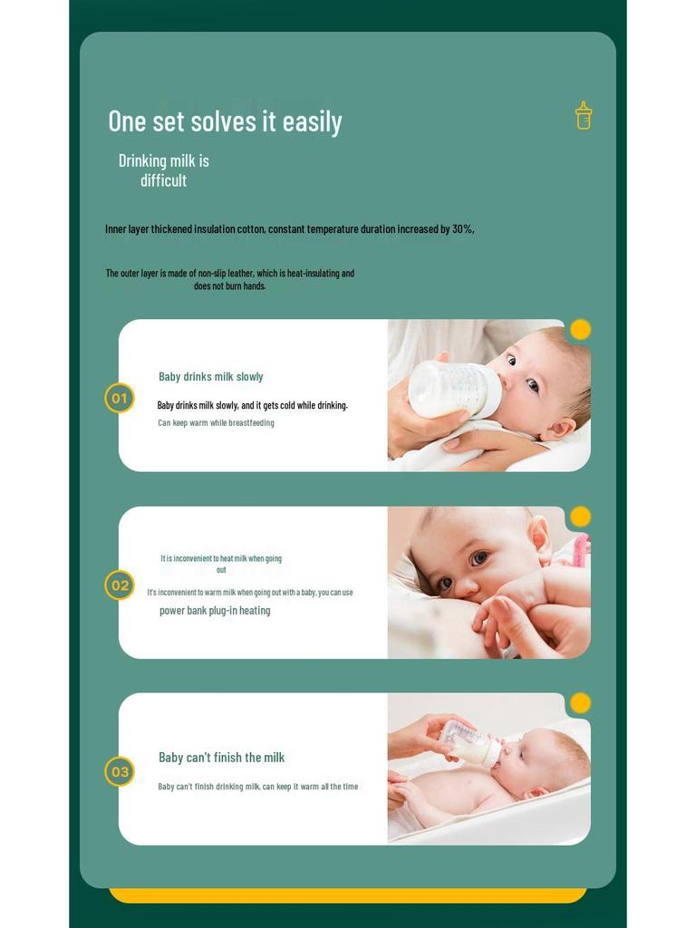 USB Smart Temperature Control Baby Milk Warmer Bottle Sleeve