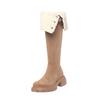 Autumn and Winter Snow Boots Thick-soled Small Man Two Wear Folded Boots Elastic Knee Boots High Boots Women