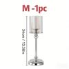 Glass Pillar Candle Holder Set Golden Silver Decorative Candlestick for Wedding Party Table Festival Decor 2026 New Fashion